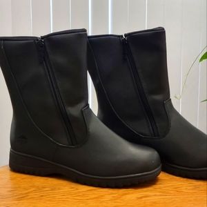 *NEW* 10W Totes Rosie Double Sided Zipper Winter Waterproof Black Snow Boots 